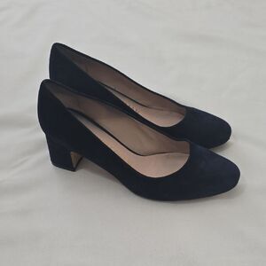 Stuart Weitzman Black Suede Block Heels